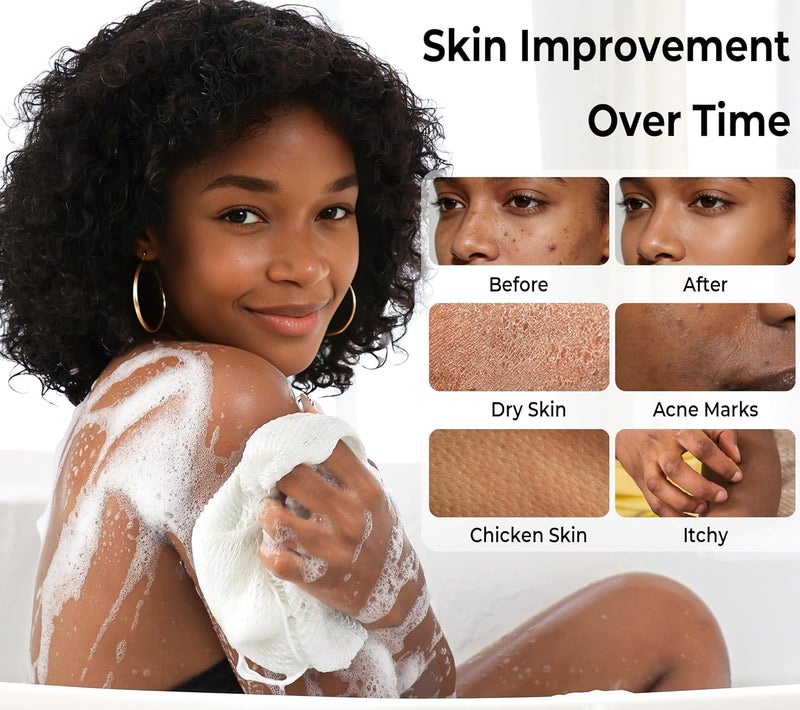 RelaxScene African Net Sponge Authentic - Exfoliating Back Scrub Bath Sponge with Knots - Afro Scrub Body Scrubber Exfoliator Washcloth - African Body Care Daily Use Shower Essentials - Image 2